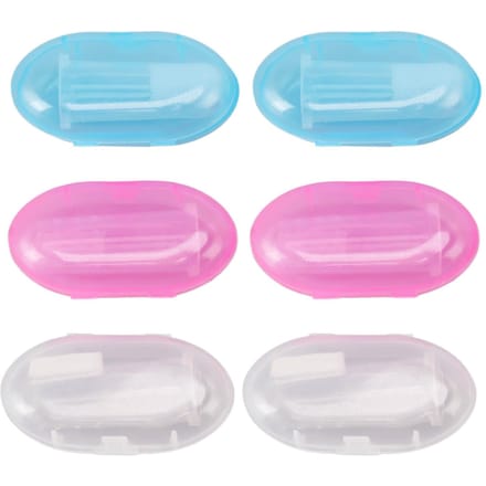6 STUKS Baby Vingertandenborstel Veilig en Zacht Siliconen Baby Tandenborstel Set voor Vroege Mondhygiëne blue