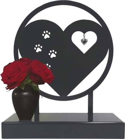 Urn hond groot - inhoud 1,8L - metaal - gepoedercoat - zwart