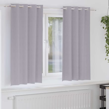 vidaXL - Blackout - Gordijnen - met - Ringen - 2 - st - Metaalgrijs - 175 - x - 140 - cm