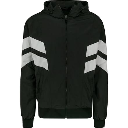 Urban Classics - Crinkle Panel Trainings jacket - 3XL - Zwart/Wit