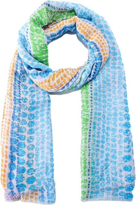 Emilie scarves - sjaal - print - lang - glitter - lichtblauw