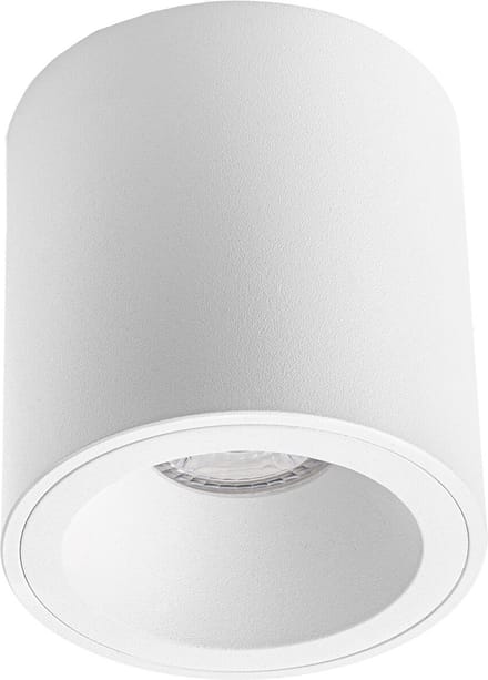 Opbouwspot GU10 - Pragmi Cliron Pro - Opbouw Rond - Mat Wit - Aluminium - Verdiept - Ø90mm