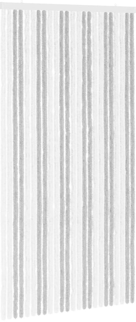 vidaXL - Insecten - Gordijn - Chenille - Lichtgrijs - en - wit - 100 - x - 200 - cm