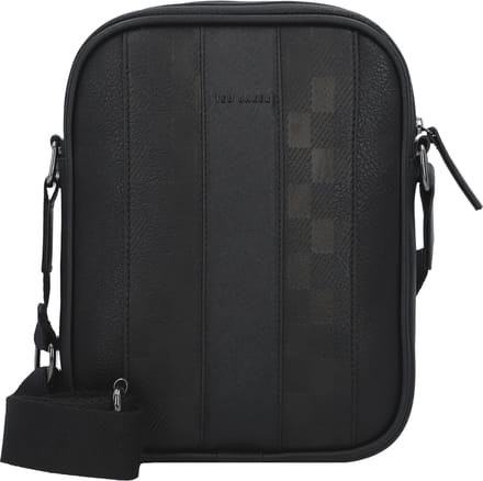 Ted Baker Schoudertas WAYDON House Check PU Flight Bag Black Zwart