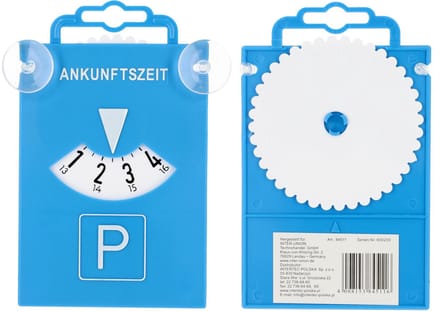 Universele parkeerschijf met zuignap, blauw.