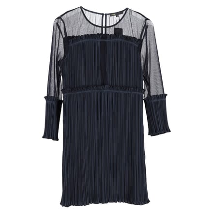 Maje Ritzy geplooide mini-jurk in marineblauw polyester