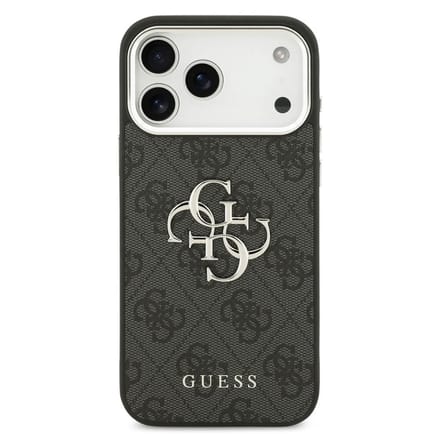 Guess Back Cover - iPhone 17 Pro - Zwart - Harde back voor valbescherming - Big Metal Logo