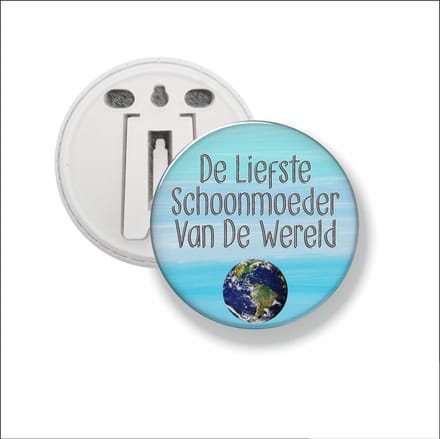 Button Met Clip 58 MM - De Liefste Schoonmoeder Van De Wereld