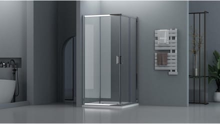 FugaFlow Efficiente Vetro Douchecabine - 80x80cm - vierkant - chroom