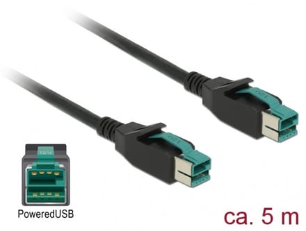Delock PoweredUSB cable male 12 V > PoweredUSB male 12 V 5 m for POS printers and terminals