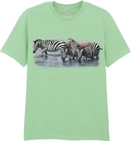 Zebra Water Hole The Coloured House T-shirt S