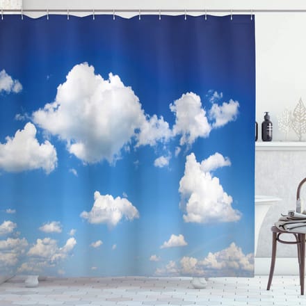 ABAKUHAUS Blauwe hemel Douchegordijn – 175x200 cm – Polyester