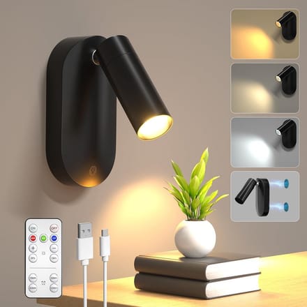 Draadloze LED Wandspot met Schakelaar - Instelbare Kleurtemperatuur - Oplaadbare Accentverlichting
