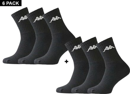 Kappa - Trisper Tennis Sock 6 pack - Sokken 6-Pack - 35 - 38 - Zwart