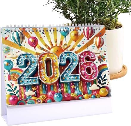 Bureau Kalender - Maandplanner 2026 - Jaar Plannen - Elegant Ontwerp - 26 x 19 x 4 cm - Multicolor