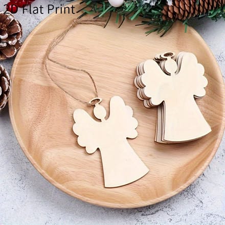 Hanger 10 stuks - Engel - Hout - Kerstboom Kerstdecoratie - Jezus - DIY