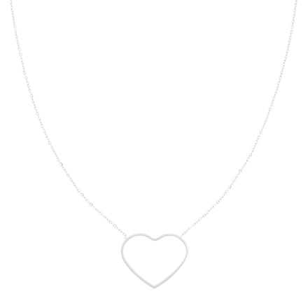 OOZOO Jewellery - zilverkleurige ketting met groot hart - SN-2027