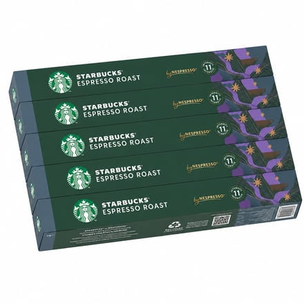 Starbucks Espresso Roast - Multipack - 50 (5x10) Koffiecups Compatibel met Nespresso Coffee Machine