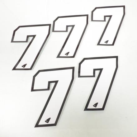 Sticker UFO voor motor Numero 7 wit 130x98mm Nieuw