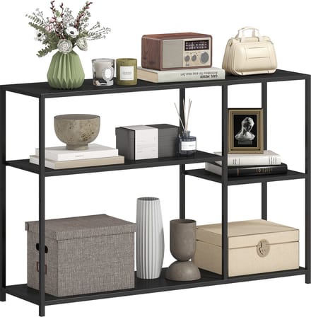 HOMCOM-Konsolentisch-Stahl-110L x 30B x 75H cm-Schwarz