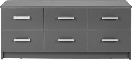 Ladekast Eden 122cm 6 lades - grafiet grijs - Interlink - Kasten - Grijs - Spaanplaat - Kasten -