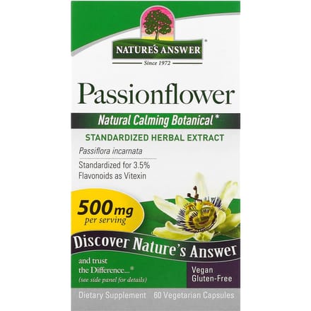 Nature's Answer, Passiflore, 500 mg, 60 gélules végétales (250 mg par capsule)