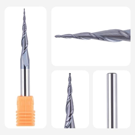 Conische kogelfrees 6 mm voor CNC-frezen - 2 fluiten met TiAlN-coating en 0,25 mm radius