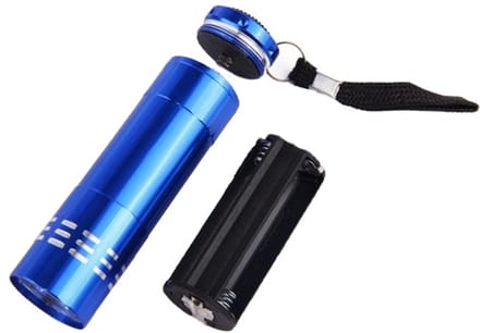 UV Zaklamp - 9 LEDs - 9 cm - Compacte UV-flashlight - 1 stuk - Blauw - Jonyx