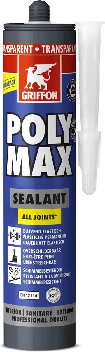 Griffon Poly Max Sealant All Joints Transparant - multifunctionele afdichtingskit