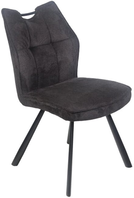 Eetkamerstoel Felien Chenille - Antraciet - eetkamerstoelen set van 2