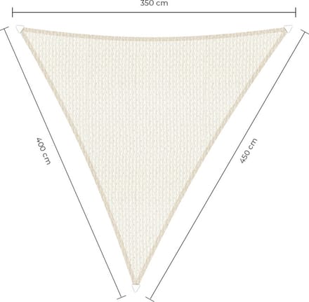 Sunfighters langhoek schaduwdoek - 3,5 x 4 x 4,5 m - Wit - Waterdoorlatend
