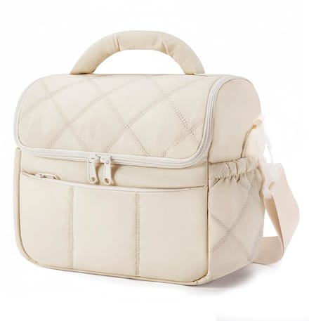 Dailygoods- Lunchtas Geïsoleerd - Gewatteerd Ontwerp - 2 Compartimenten - Lekvrij - Waterdicht - Ideaal voor Picknick - Lunchbox