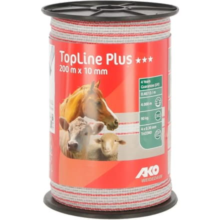 Ako Topline Lint Wit/rood 10mm 200mtr