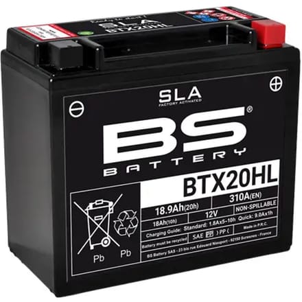 Fabrieksgeactiveerde motorfietsaccu BS Battery BTX20HL