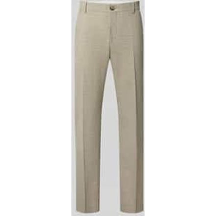 slim fit pantalon met mix van wol en linnen model 'OASIS'