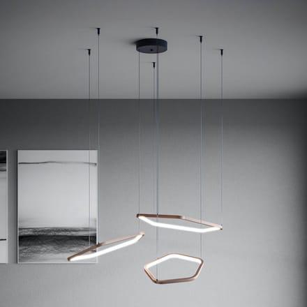 Stars of Light LED hanglamp Estrella, brons, 3-lamps, CCT