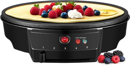 QORA® Pannenkoekenmaker - Pancake maker - Pannenkoek - Zwart - ‎36cm x 30cm x 8cm