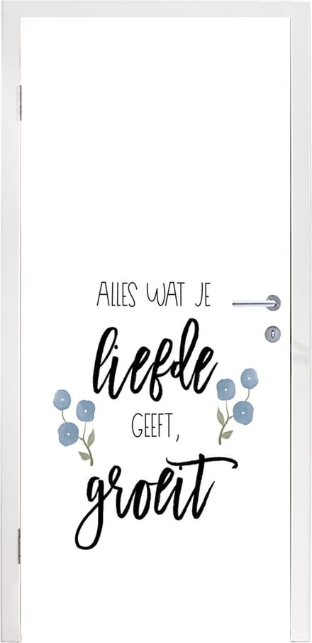 Deursticker Quotes - Alles wat je liefde geeft, groeit - Spreuken - 85x205 cm - Deurposter