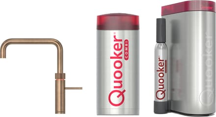 Quooker Fusion Square Messing Patina Combi+ Boiler + CUBE