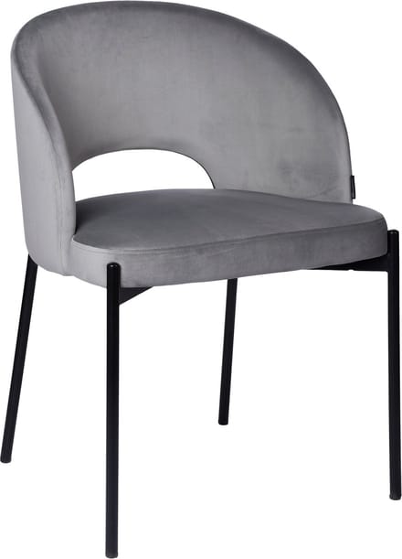 ExitoDesign SIENA - Eetkamerstoel - Grijs - Weluurtapijt - Metalen Stela