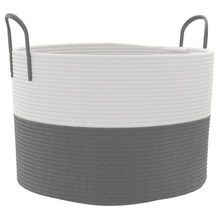 vidaXL - Opbergmand - Ø - 51x33 - cm - katoen - grijs - en - wit