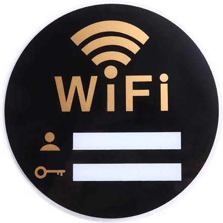 Consumerce® Beschrijfbaar WiFi Wachtwoordbord - Ø 10 cm - Deurbordje