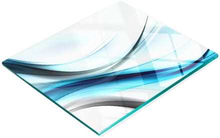 Decoratieve glazen snij- en serveerplank, abstracte golven, 60x52 cm