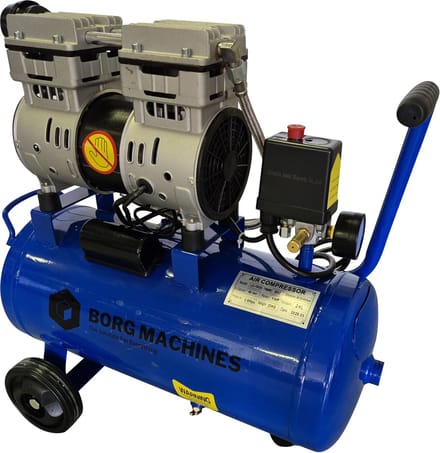 Borg Low Noise - Stille compressor - olie vrije compressor 24 Liter - 750 watt - 49 dB -