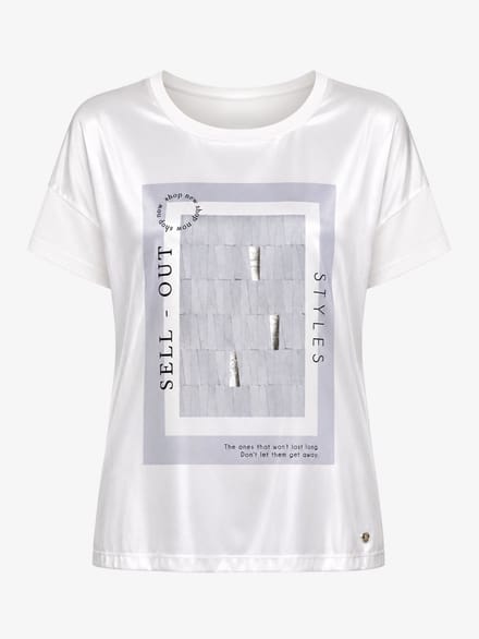 van Verla - Sellout Tshirt - Dames - Korte mouw - Ronde hals - wit / grijs - Maat S