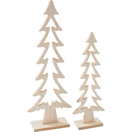 VBS Houten dennenbomen, set van 2