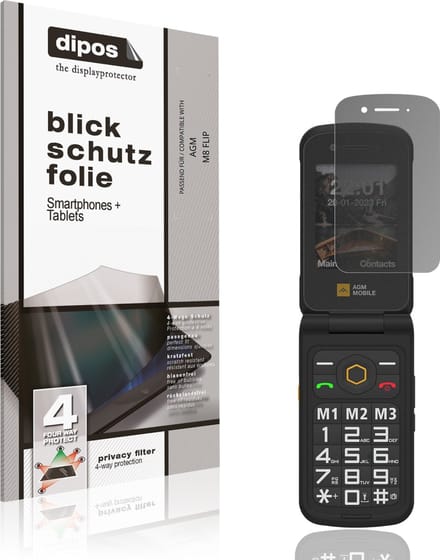 dipos – Matte Privacy Screenprotector geschikt voor AGM M8 FLIP | Anti-Spy Beschermfolie