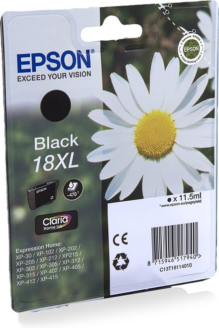 Epson 18XL (T1811) - Inktcartridge / Zwart / Hoge Capaciteit