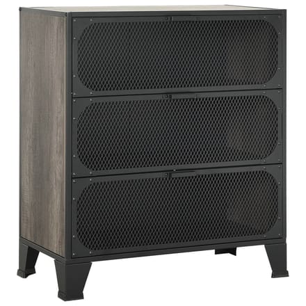 vidaXL - Opbergkasten - 2 - st - 72x36x82 - cm - metaal - en - MDF - grijs