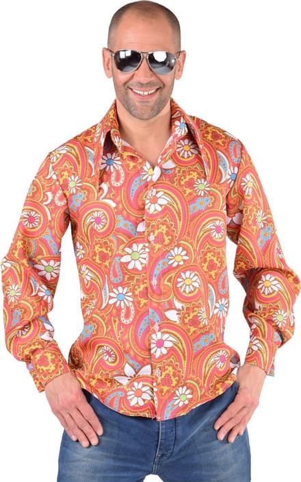 Hippie blouse Paisley oranje/bruin - Maat 62